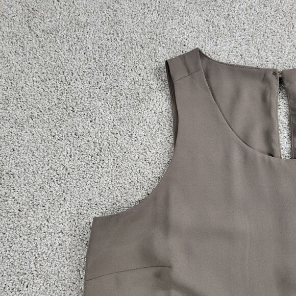 Banana Republic Womens Sleeveless Top Small Taupe Accordion Pleat-Hem Layered - Picture 4 of 12